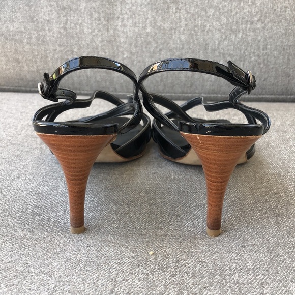 STUART WEITZMAN - Operetta Black Patent Strappy Heeled Sandals - Picture 5 of 13